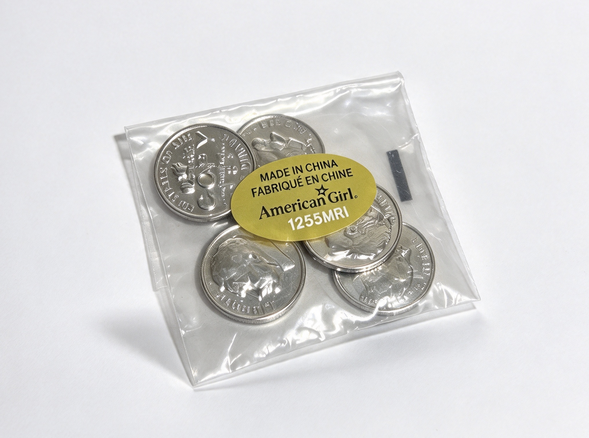 5Pcs Pretend One Dime Copy Metal Coins For 18'' Doll Play Money Set