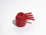 4Pcs Red Plastic Measuring Cups For 18'' Doll Kitchen Play Set
