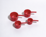 4Pcs Red Plastic Measuring Cups For 18'' Doll Kitchen Play Set