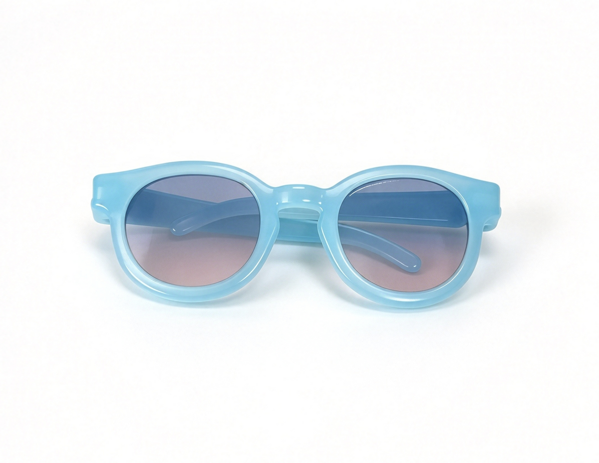 Light Blue Round Sunglasses With Gradient Lenses For 18'' Doll Accessory