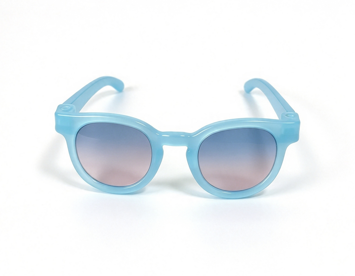 Light Blue Round Sunglasses With Gradient Lenses For 18'' Doll Accessory