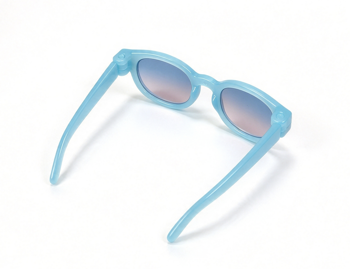 Light Blue Round Sunglasses With Gradient Lenses For 18'' Doll Accessory