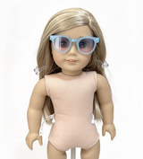 Light Blue Round Sunglasses With Gradient Lenses For 18'' Doll Accessory