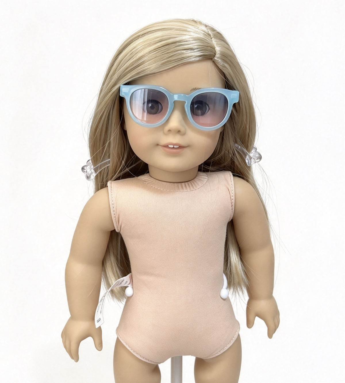 Light Blue Round Sunglasses With Gradient Lenses For 18'' Doll Accessory