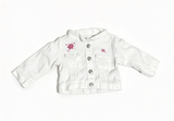 White Embroidered Denim Style Jacket For 18'' Doll