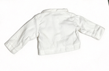White Embroidered Denim Style Jacket For 18'' Doll