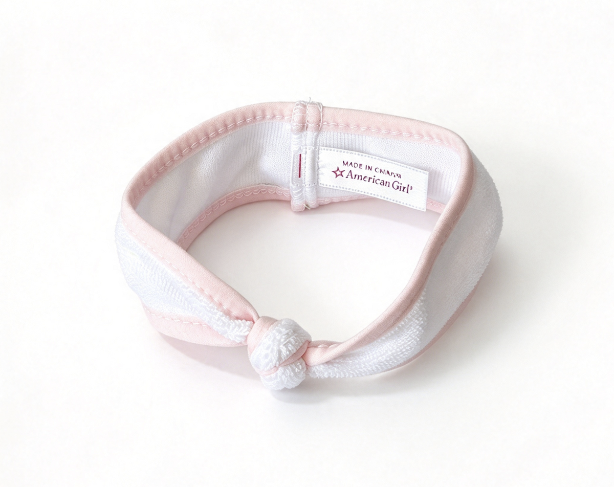 Pink White Knotted Headband For 15'' Doll Replacement