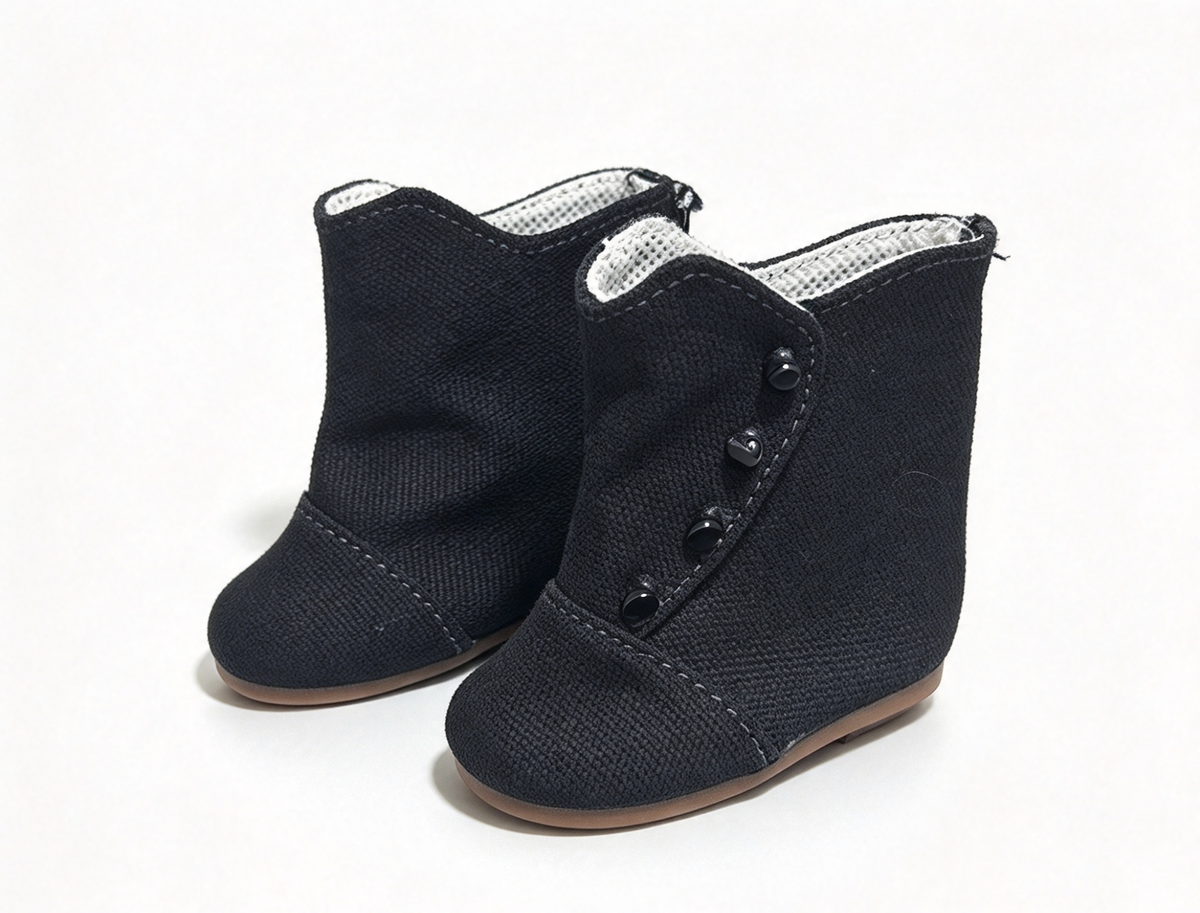 Black Button Decor Ankle Boots FOR 18'' DOLL Addy Tartan Plaid Dress