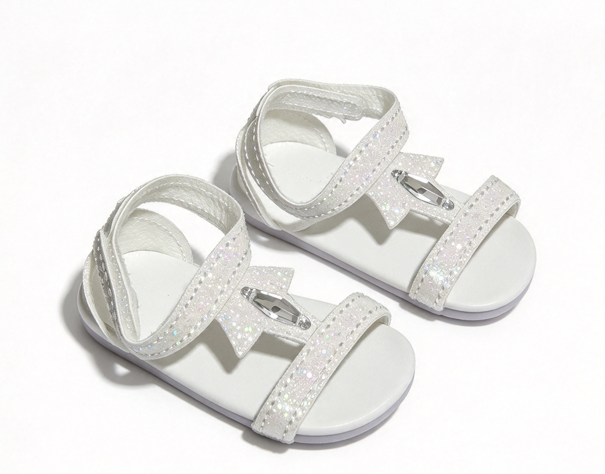 Glittery Sandals With Faux Crystal Gemstones FOR 18'' DOLL Snow Queen Outfit