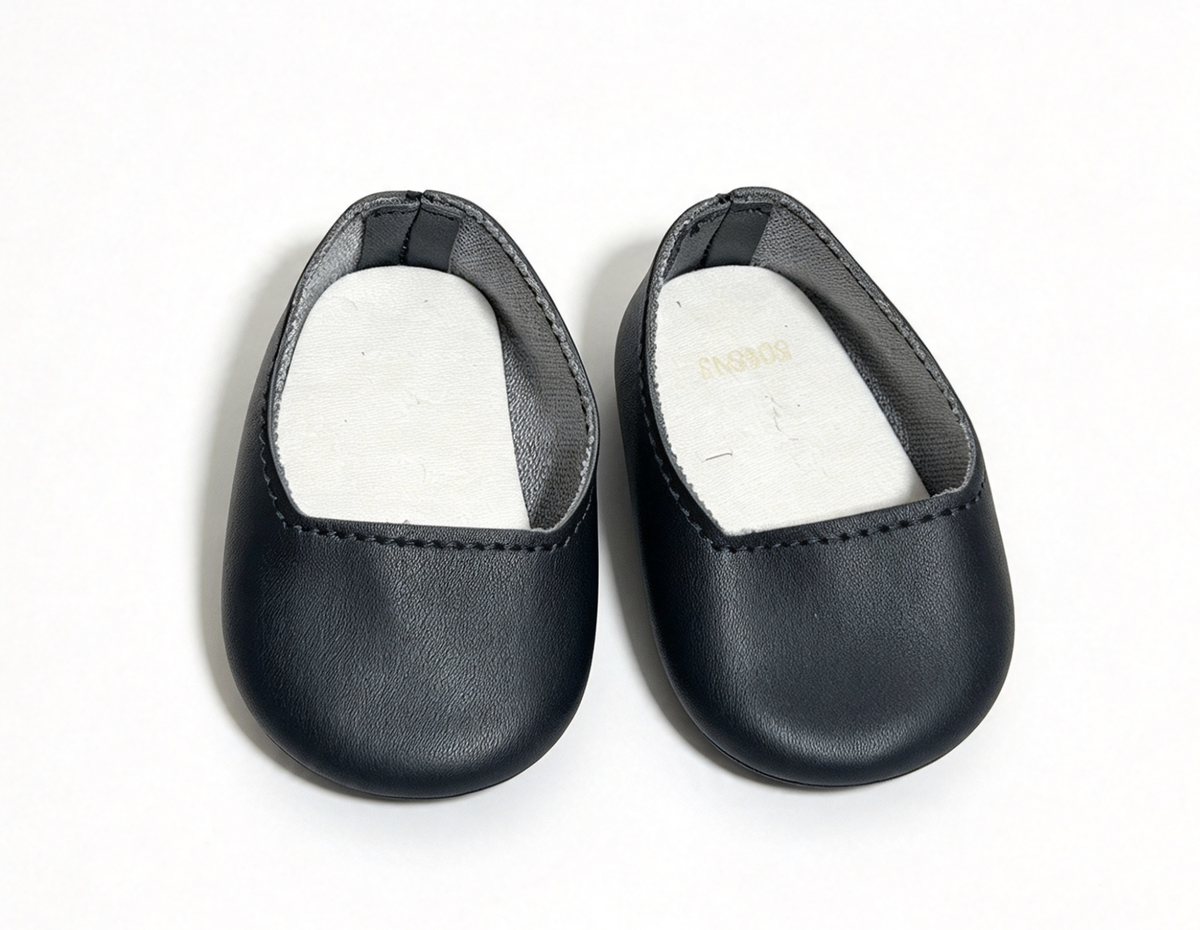 Matte Black Flat Shoes FOR 18'' DOLL Josefina Christmas Dress & Mantilla