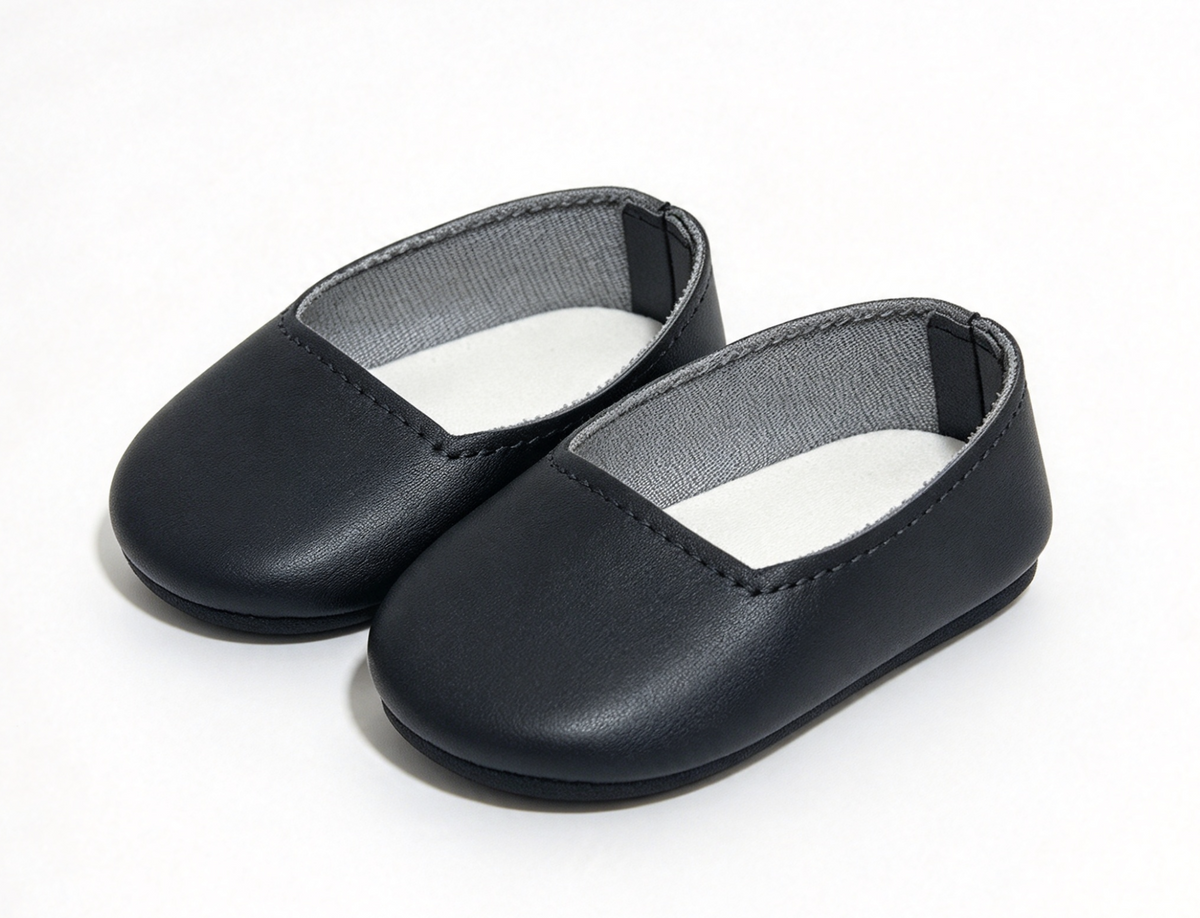 Matte Black Flat Shoes FOR 18'' DOLL Josefina Christmas Dress & Mantilla