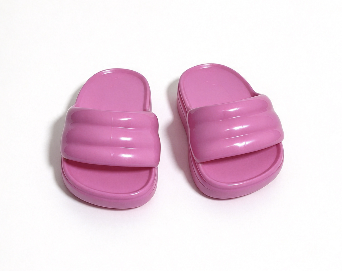 Pink Puffy Strap Platform Slide Sandals Footwear FOR 18'' DOLL