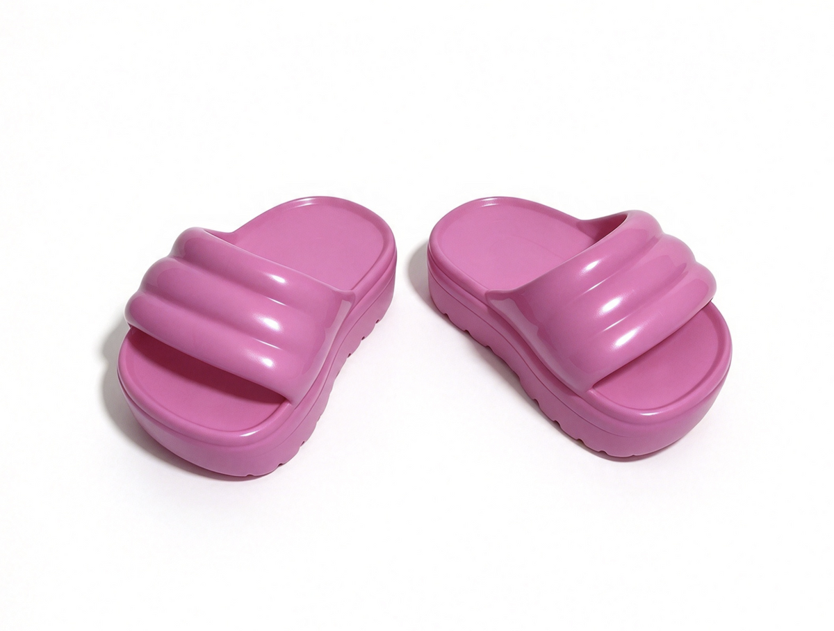 Pink Puffy Strap Platform Slide Sandals Footwear FOR 18'' DOLL