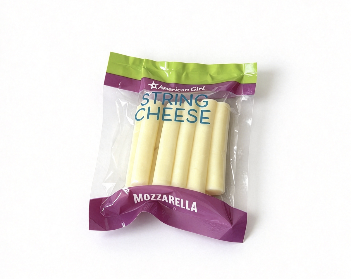 Fridge & Snacks Package of Faux String Cheese for 18‘’ Doll