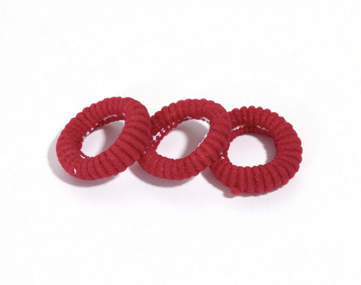 3Pcs Red Fabric Hair Ties Set FOR 18'' DOLL