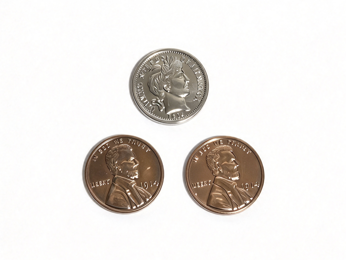 3 Shiny Gelt Coins FOR 18'' DOLL Dimes Hanukkah Set