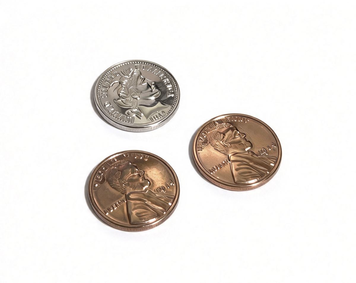 3 Shiny Gelt Coins FOR 18'' DOLL Dimes Hanukkah Set