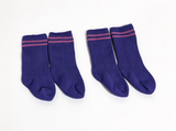 2Pairs Purple Socks With Double Pink Stripes FOR 18'' DOLL