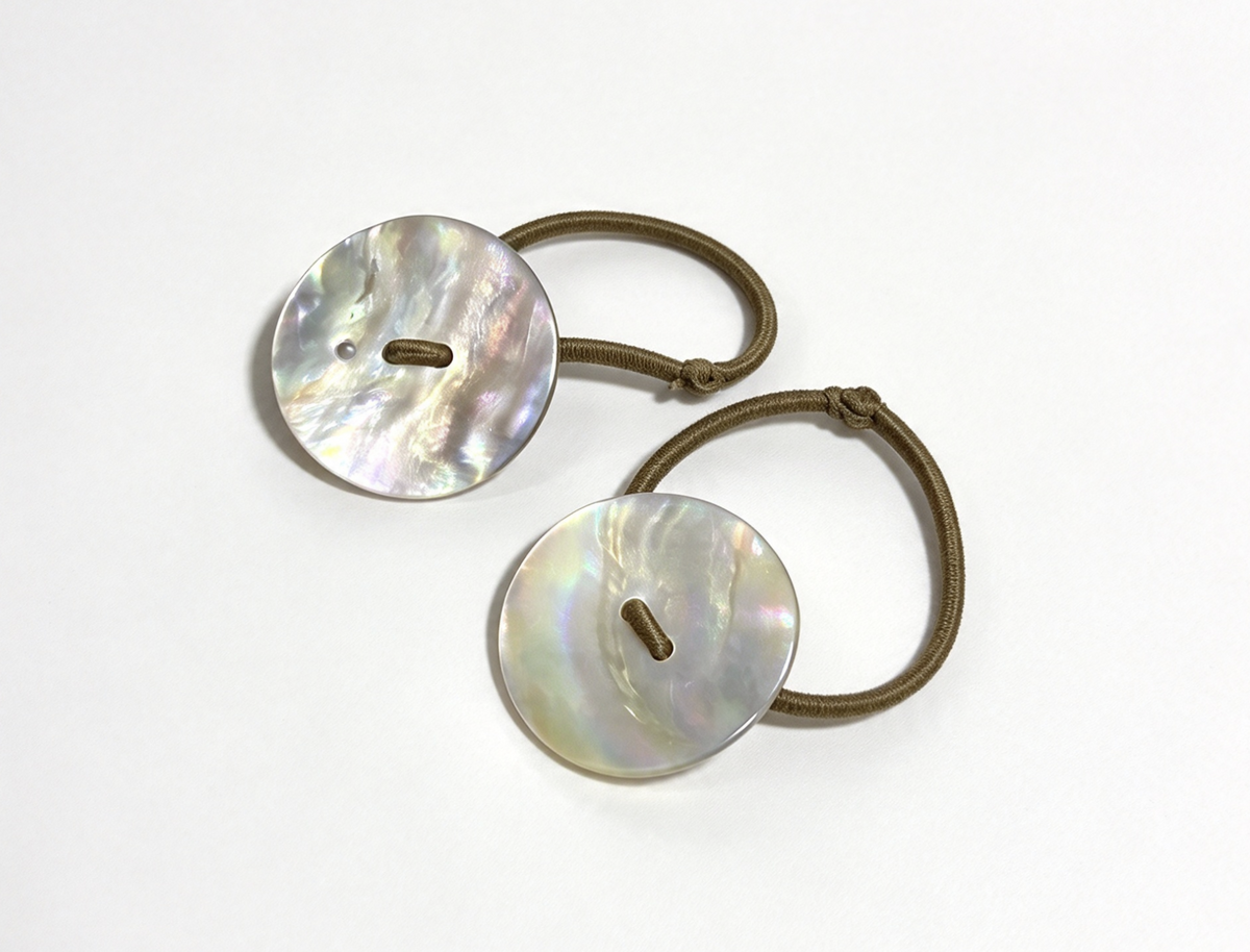 Kaya 2 Faux-Leather Hair Ties & 2 Faux-Abalone Shell Hair Ties FOR 18'' DOLL