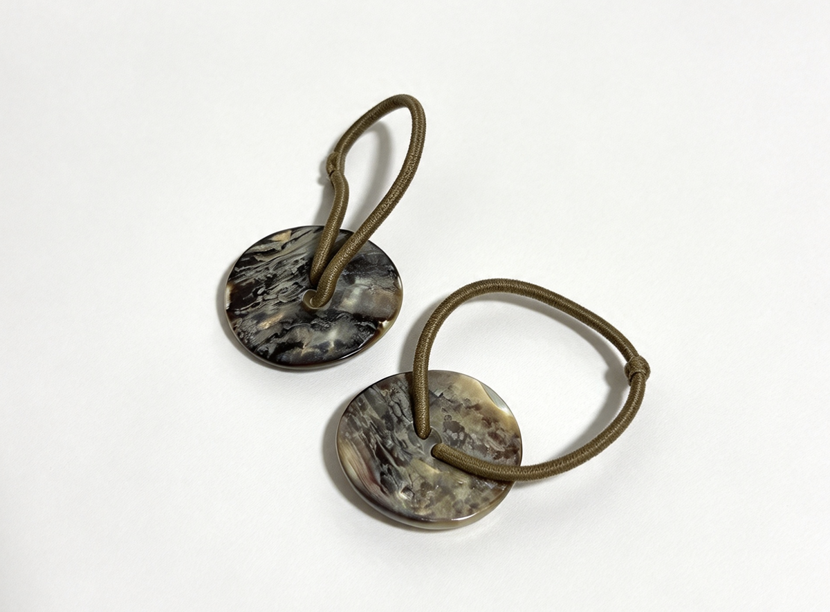 Kaya 2 Faux-Leather Hair Ties & 2 Faux-Abalone Shell Hair Ties FOR 18'' DOLL