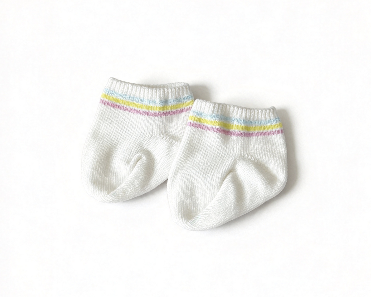 White Socks With Rainbow Stripes FOR 18'' DOLL Isabel Tennis