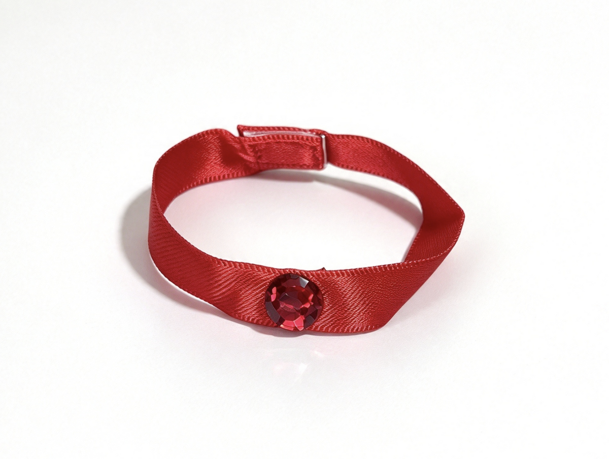 January Gorgeous Garnet Satin Ribbon Gem Choker For 18'' Doll Necklace