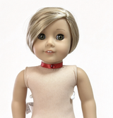 January Gorgeous Garnet Satin Ribbon Gem Choker For 18'' Doll Necklace