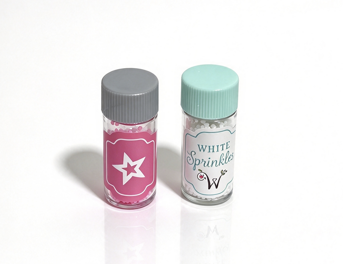 Pink & White Sprinkle Bottle Set For 18'' Doll Baking Accessory