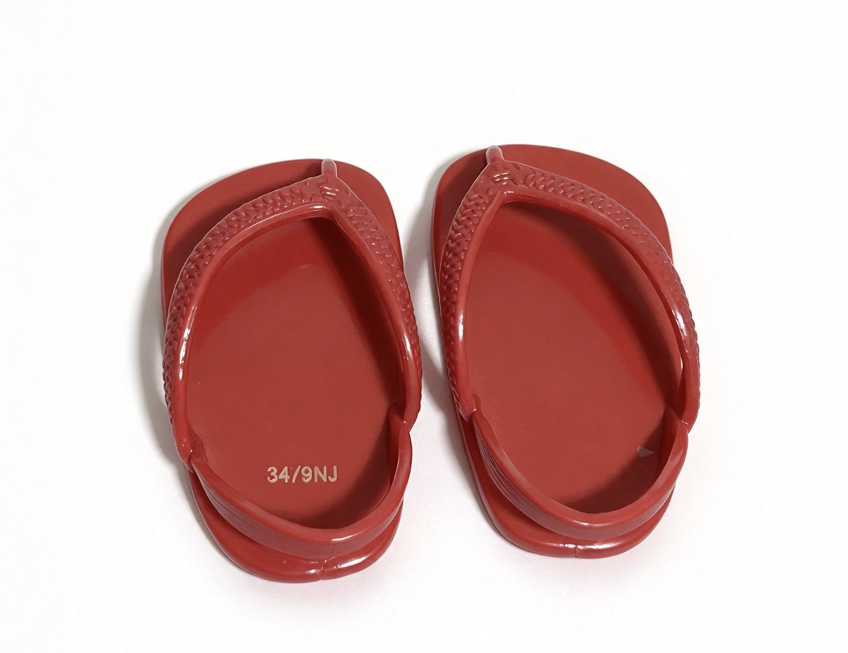 Red Flip Flop Sandals For 18'' Doll Summer Beach Bright & Splashy Tankini