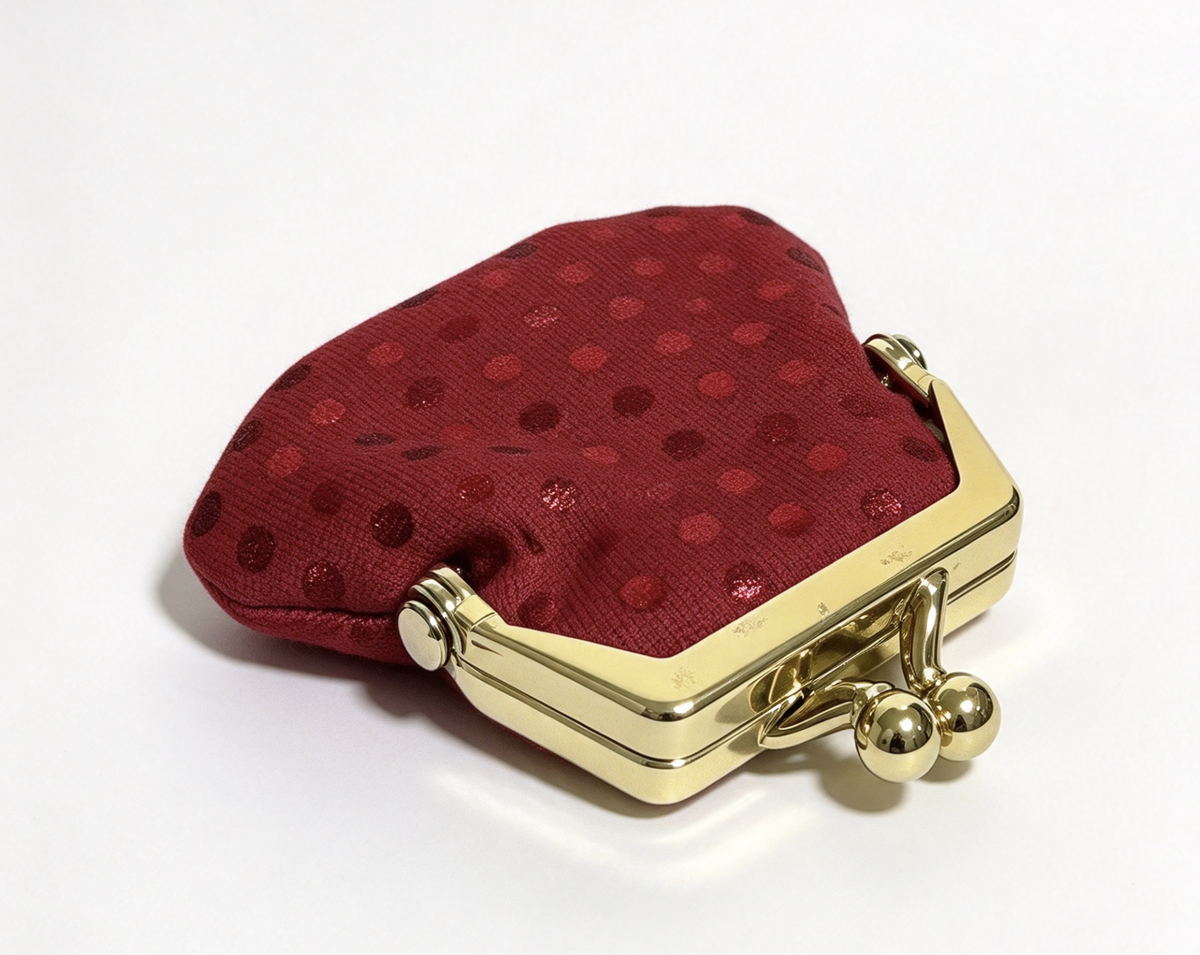 Red Polka Dot Kiss Lock Purse Bag For 18'' Doll Party Dress Up Accessory