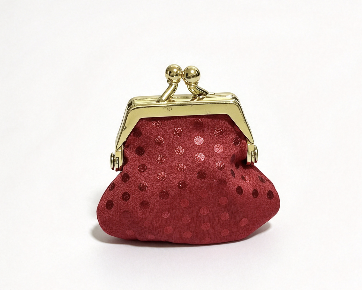 Red Polka Dot Kiss Lock Purse Bag For 18'' Doll Party Dress Up Accessory