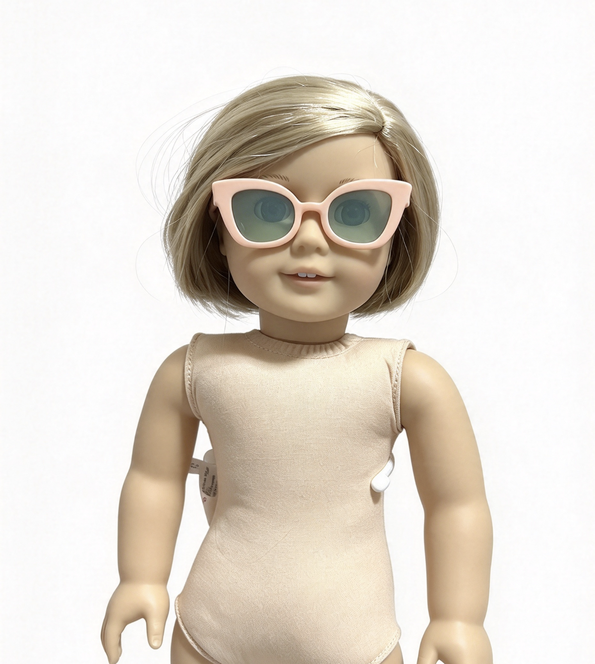 Light Pink Cat-Eye Frame Sunglasses For 18'' Doll Casual Beach Dress Up