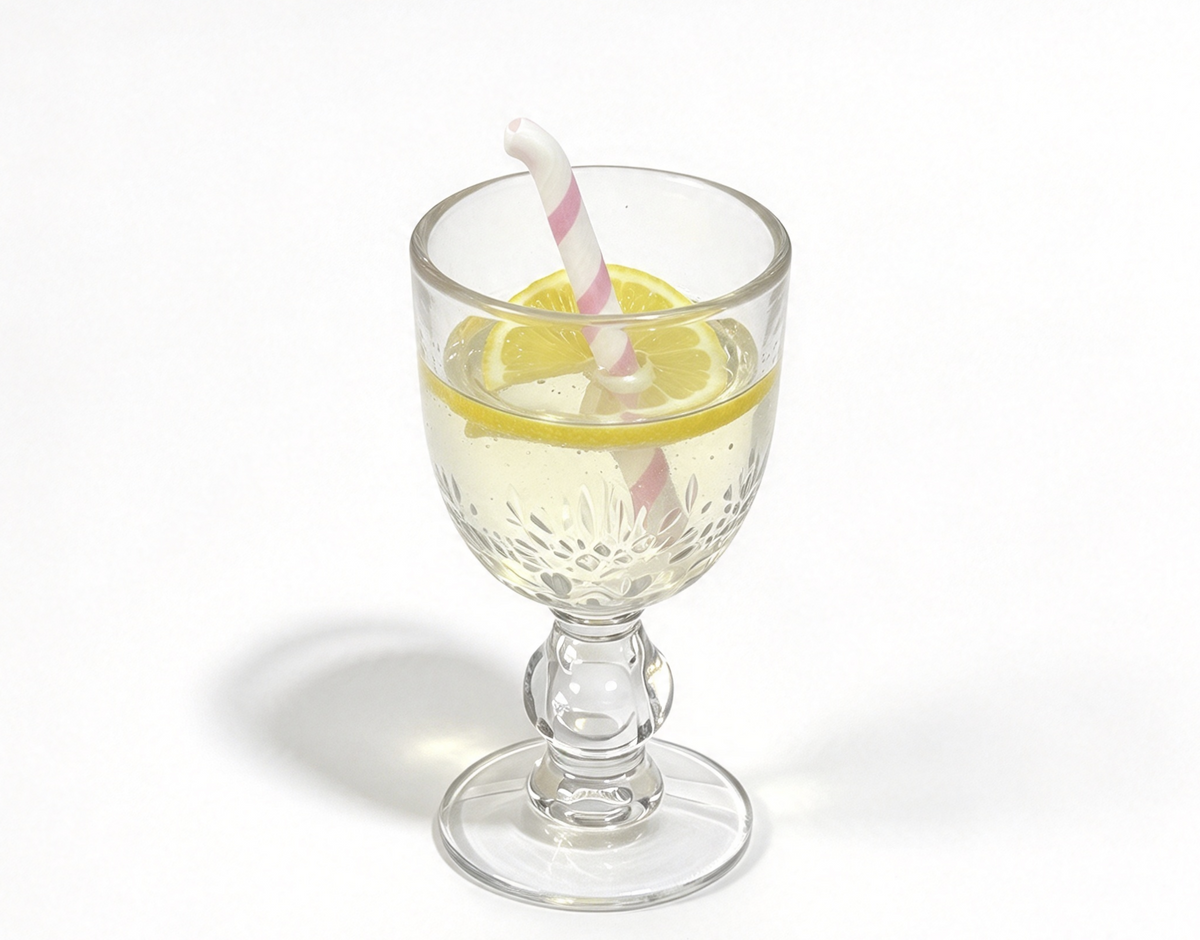 Lemon Drink Goblet With Straw For 18'' Doll