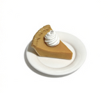 Slice Of Pumpkin Pie Whipped Topping On A Plate For 18'' Doll Party Treat Set