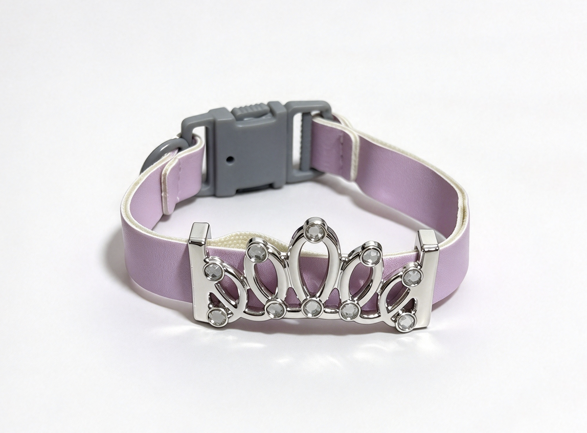 Jeweled Pink Silver Collar for 18'' Doll Pet Puppy Dog