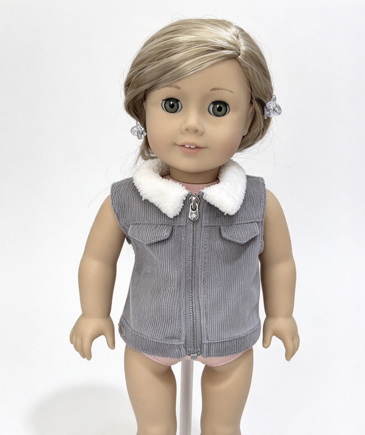 Zip-Front Corduroy Vest FOR 18'' DOLL Casual & Cool Accessories