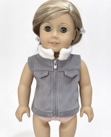 Zip-Front Corduroy Vest FOR 18'' DOLL Casual & Cool Accessories