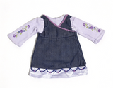 Of Today Denim Purple Jumper Jean Dress & Shirt Set FOR 18'' Doll