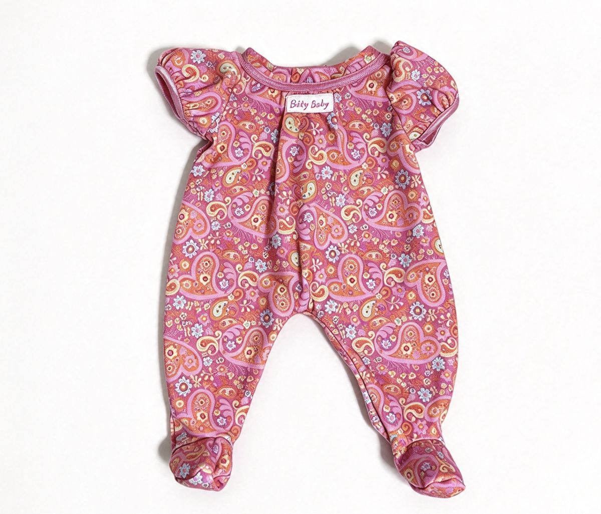Footed Pink Paisley Heart Sleeper FOR 15'' Doll