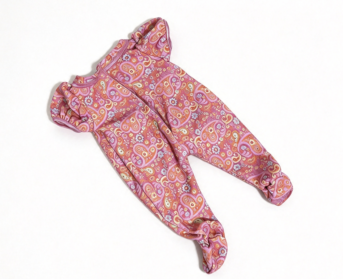 Footed Pink Paisley Heart Sleeper FOR 15'' Doll