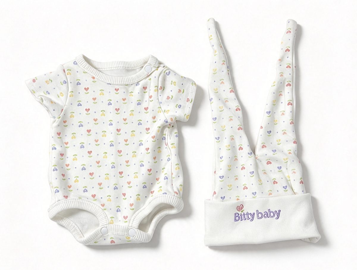 Layette Bodysuits & Hat Set FOR 15'' Doll