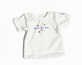 White Short Sleeve T-Shirt With Sparkle Spirit Style Star Print FOR 18'' Doll