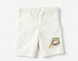 White Elastic Waist Shorts With Embroidery Logo FOR 18'' Doll