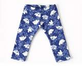 Polar Bear Pajamas Dark Blue Knit Leggings for 18" Doll Pants