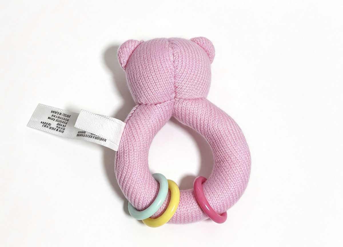 4" Plush Rattle Toy Teddy Bear & Rings Accessory FOR 18'' DOLL