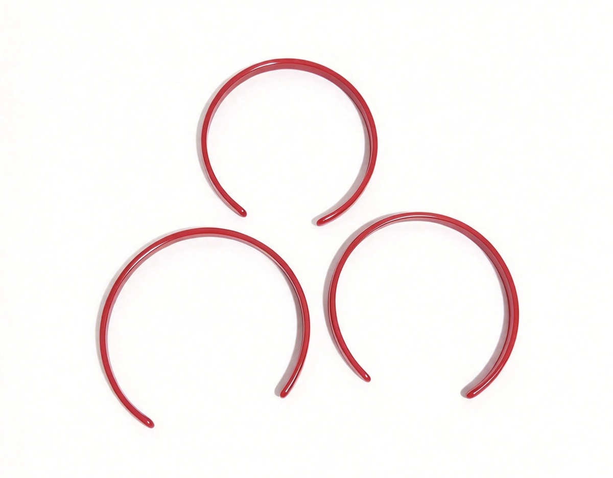 3Pcs Thin Red Plastic Headband For 18'' Doll