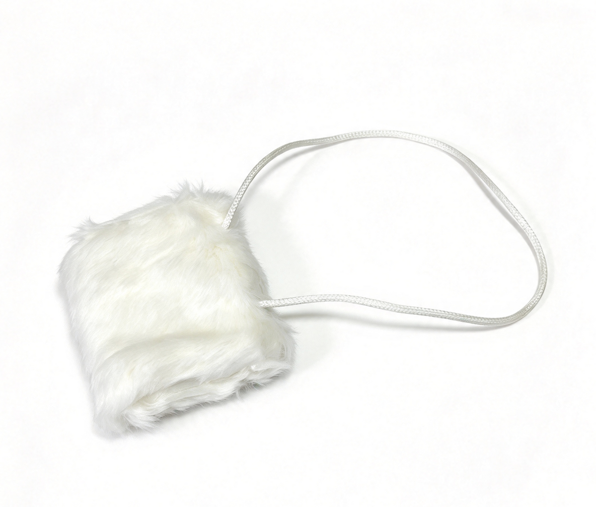 White Faux Fur Muff For 18'' Doll Winter Coat Outfit