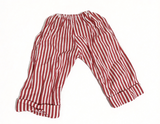 Red And White Striped Roll Cuff Pants FOR 18'' DOLL