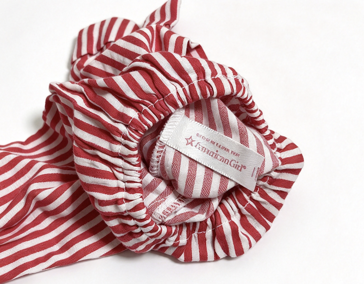 Red And White Striped Roll Cuff Pants FOR 18'' DOLL