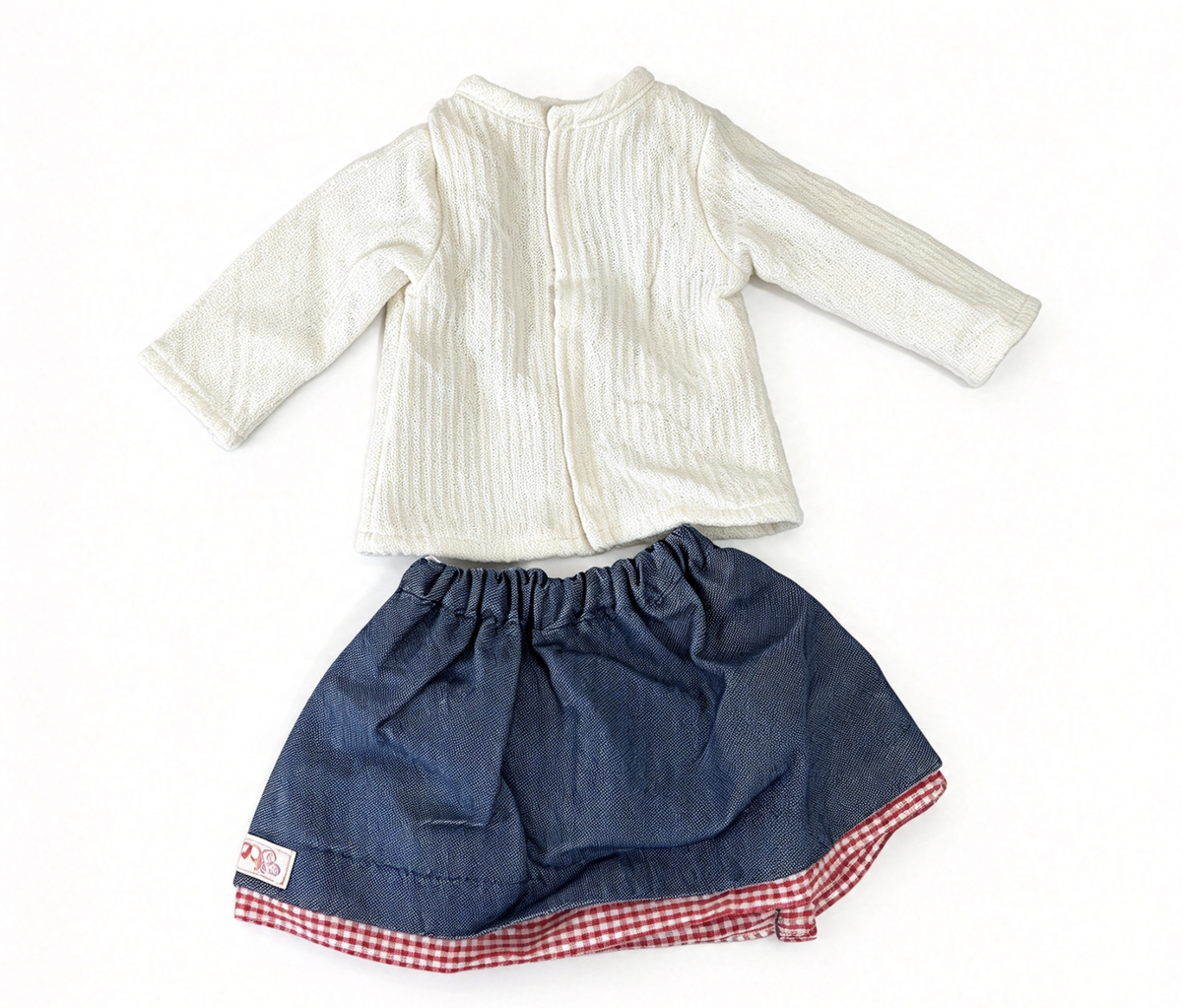 Our Generation Cream Cardigan & Denim Skirt Outfit for 18" Doll
